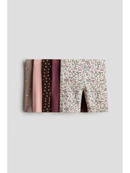 H&M - Girls Multi-Color 5-Pack Cotton Cycling Shorts