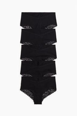 H&M - Women Mama 5-Pack Lace-Trimmed Cotton Hipster Briefs
