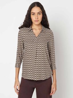 VERO MODA - Beige Printed Top