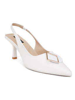 Sherrif Shoes - Womens White Heeled Mules