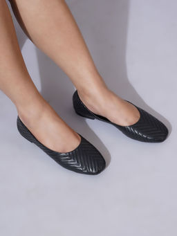 Sherrif Shoes - Womens Black Flat Ballerina