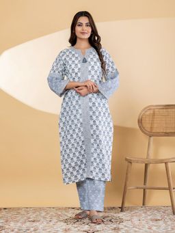 Readiprint - Women Grey Floral Printed Kurta with Pant