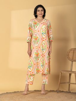 Readiprint - Women Peach Floral Printed Co-Ord Set