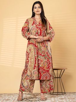 Readiprint - Women Red Paisley Printed Co-Ord Set