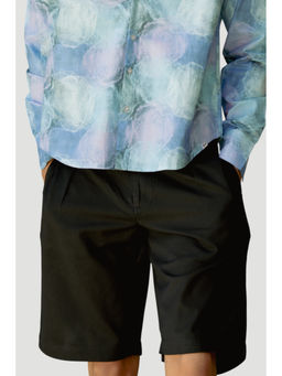 DRAGIT - Men Black Midnight Linen Regular Fit Shorts