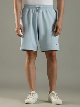 Tommy Hilfiger - Regular Fit Solid Mid Rise Blue Shorts