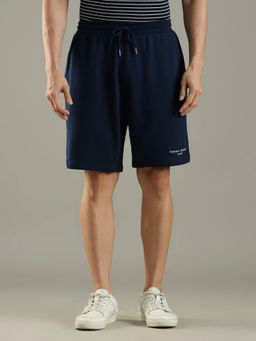 Tommy Hilfiger - Regular Fit Solid Mid Rise Navy Blue Shorts