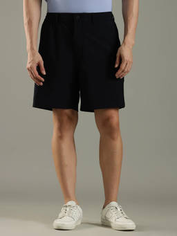 Tommy Hilfiger - Regular Fit Solid Mid Rise Navy Blue Shorts