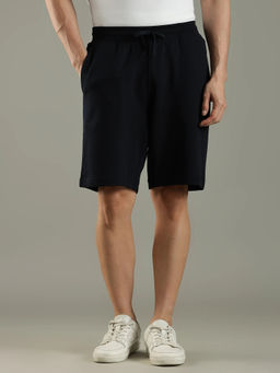 Tommy Hilfiger - Regular Fit Solid Mid Rise Navy Blue Shorts