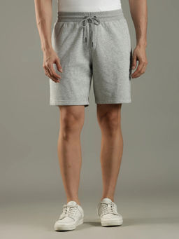 Tommy Hilfiger - Regular Fit Logo Mid Rise Grey Shorts