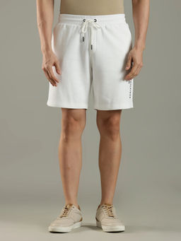 Tommy Hilfiger - Regular Fit Logo Mid Rise off White Shorts