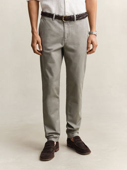 GANT - Men Grey Slim Fit Classic Trousers