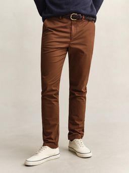 GANT - Men Brown Slim Fit Classic Trousers
