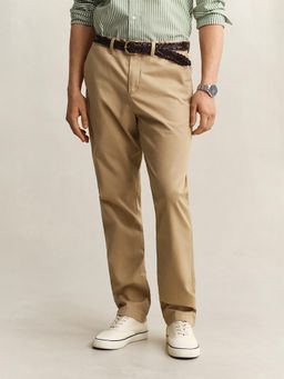 GANT - Men Khaki Regular Fit Classic Trousers