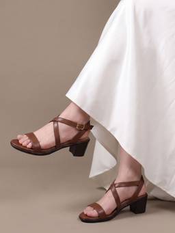 JODYHUB - Women Tan Sandals Heels
