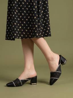 JODYHUB - Women Black Mules Heels