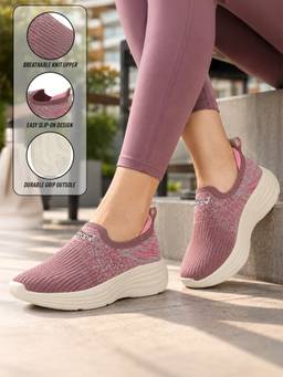 LIBERTY - Leap7X Pwrr037 Purple Non Lacing Walking Shoes For Women