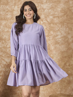 InWeave - Lavender Chiffon Short Dress
