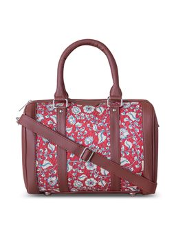 Zouk - Women's Handcrafted Floral Red Kalamkari Handbag