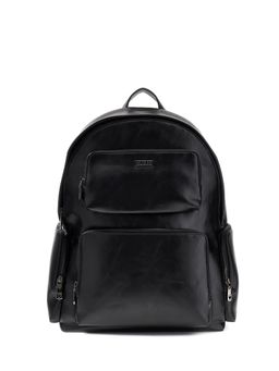 Guess - Black Polyurethane Solid Men Backpack