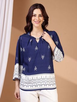FFU - Blue Women Regular Fit Casual Top