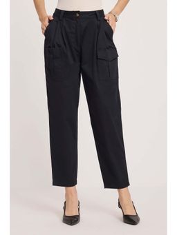 Virgio - Solid Cotton Patch Pocket Trouser for Women