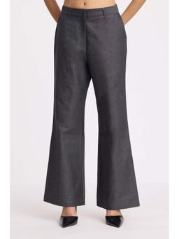 Virgio - Solid Cotton Bell Bottom Trousers for Women