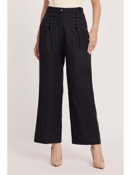 Virgio - Solid Cotton High Waist Straight Trouser for Women