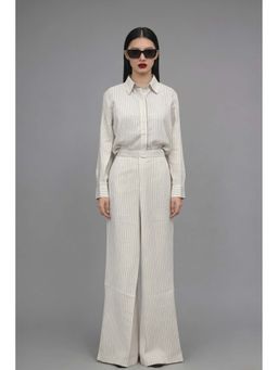 Virgio - Stripes Linen Pinstripe Trouser for Women