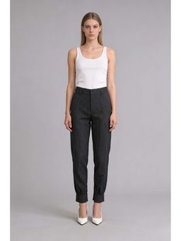 Virgio - Stripes Cotton Pinstripe Tapered Trouser for Women