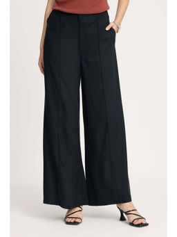 Virgio - Solid Cotton High-Waist Wide Leg Trouser for Women