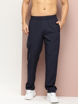 TURNFIT - Navy Blue Solid Performance Trackpant with Zipper Closure