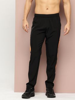 TURNFIT - Black Lightweight Running Trackpant with Colorblock Side Panel