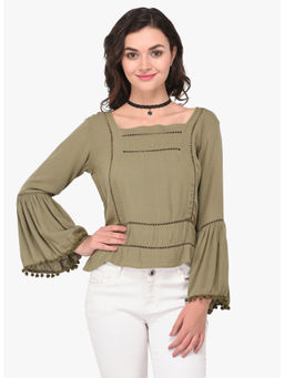PURYS - Women Olive Solid Top