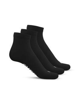 TalkingSox - Black Solid/Plain Bamboo Ankle Length Socks (Pack of 3)