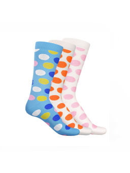 TalkingSox - Multi-Color Polka Dots Bamboo Calf Length Socks (Pack of 3)
