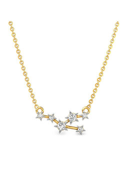 Candere by Kalyan Jewellers - 18Kt Yellow Gold and Diamond Taurus Zodiac Necklace
