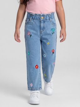 R&B - Girls Navy Blue Cotton Jeans