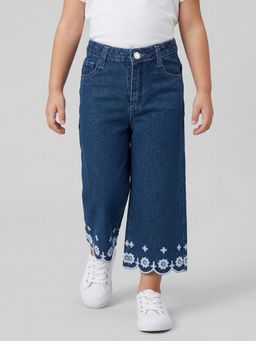 R&B - Girls Navy Blue Cotton Jeans