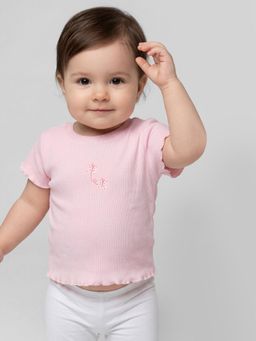 R&B - Girls Pink Cotton T-Shirt