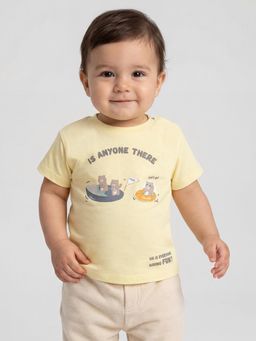 R&B - Boys Yellow Cotton T-Shirt