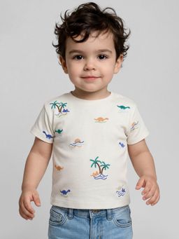 R&B - Boys White Cotton T-Shirt