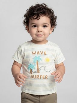 R&B - Boys White Cotton T-Shirt