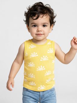 R&B - Boys Yellow Cotton T-Shirt