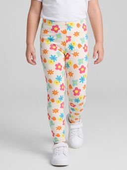 R&B - Girls White Cotton Lycra Leggings