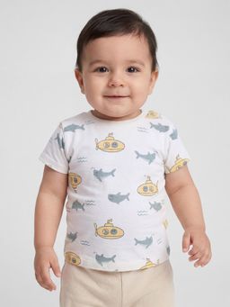 R&B - Boys White Cotton T-Shirt
