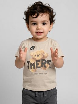 R&B - Boys Beige Cotton T-Shirt