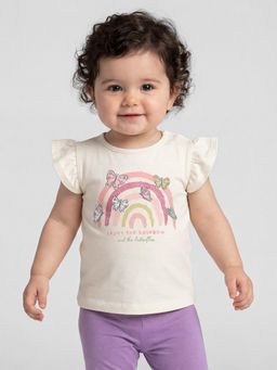 R&B - Girls White Cotton T-Shirt