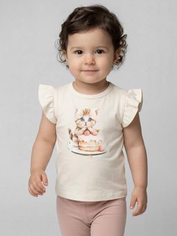 R&B - Girls White Cotton T-Shirt
