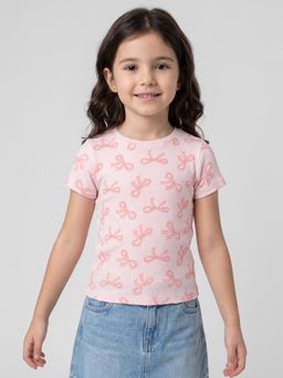 R&B - Girls Pink Cotton T-Shirt